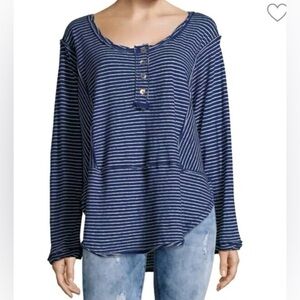 We The Free Navy and White Striped Top size XS NWOT
